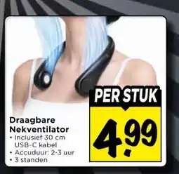Vomar Voordeelmarkt Draagbare Nekventilator aanbieding