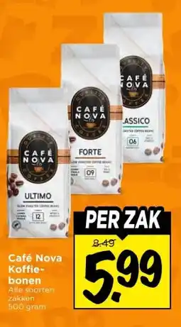 Vomar Voordeelmarkt Café Nova Koffie- bonen aanbieding