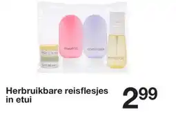 Zeeman Herbruikbare reisflesjes in etui aanbieding