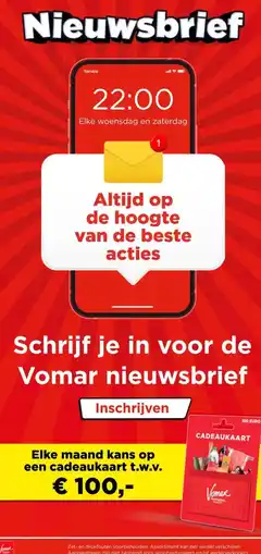 Vomar Voordeelmarkt Schrijf je in voor de Vomar nieuwsbrief aanbieding