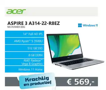 Informatique Acer Aspire 3 A314-22-R8EZ aanbieding