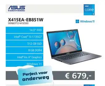 Informatique Asus X415EA-EB851W aanbieding