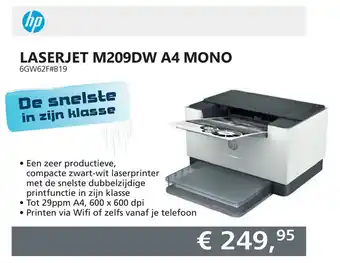 Informatique HP Laserjet M209DW A4 Mono aanbieding