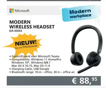 Informatique Microsoft Modern wireless headset 8JR-00004 aanbieding