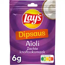 Jumbo Lay's Dipsaus Aïoli Zachte Knoflooksmaak 6 gr aanbieding