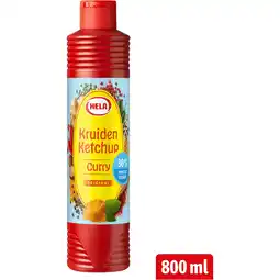 Jumbo Hela Kruiden Ketchup Curry 30% minder suiker 800 ml aanbieding