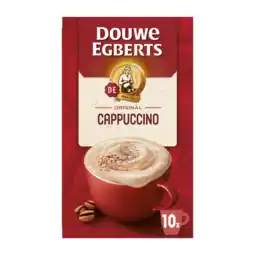 Jumbo Douwe Egberts Verwenkoffie Cappuccino oploskoffie 10 stuks aanbieding