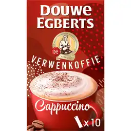 Jumbo Douwe Egberts Verwenkoffie Cappuccino oploskoffie 10 stuks aanbieding
