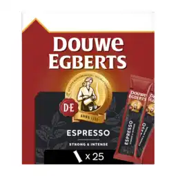 Jumbo Douwe Egberts Espresso Sticks Oploskoffie 25 Stuks aanbieding