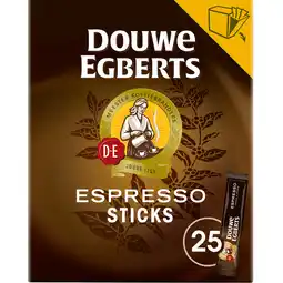 Jumbo Douwe Egberts Espresso Sticks Oploskoffie 25 Stuks aanbieding