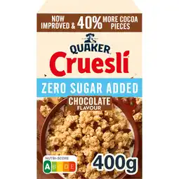 Jumbo Quaker Cruesli Zero Sugar Added Chocolade 400 g aanbieding