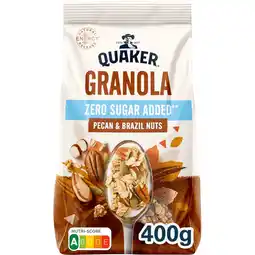 Jumbo Quaker Zero Sugar Added Granola Pecan- & Paranoten 400 gr aanbieding
