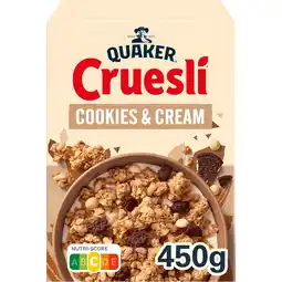 Jumbo Quaker Cruesli Cookies & Cream Ontbijtgranen 450 gr aanbieding