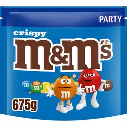Jumbo M&M'S Crispy chocolade snoepjes partyzak 675g aanbieding