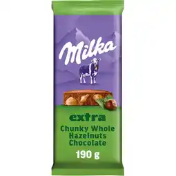 Jumbo Milka Melk Hazelnoot Chocolade Tablet 190g aanbieding