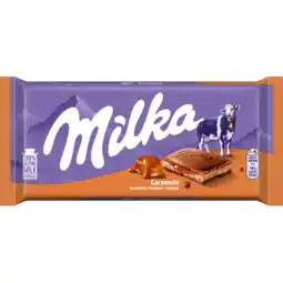 Jumbo Milka Karamel Chocoladereep enkel 100 g aanbieding