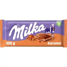 Jumbo Milka Karamel Chocoladereep enkel 100 g aanbieding