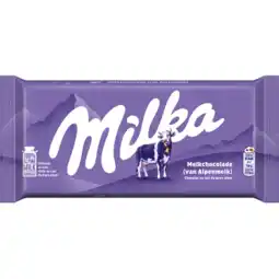 Jumbo Milka Chocoladereep Alpenmelk 90g aanbieding