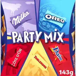 Jumbo Milka Party Mix Chocolaatjes Assortiment 143g aanbieding