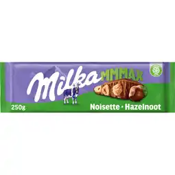 Jumbo Milka Mmmax Chocoladereep Hazelnoot 250g aanbieding