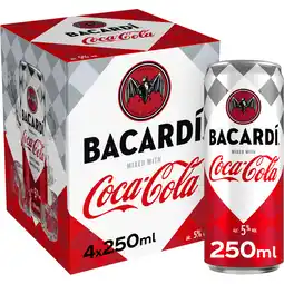 Jumbo Bacardà Mixed with Coca-Cola 4 x 250 ml aanbieding