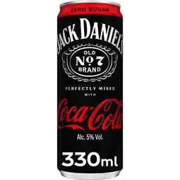 Jumbo Jack Daniel's Perfectly Mixed with Coca-Cola Zero Sugar 330 ml aanbieding