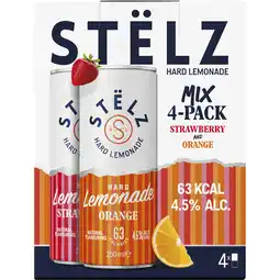 Jumbo STËLZ Hard Lemonade Mix Strawberry & Orange 4x250ML aanbieding