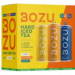 Jumbo Bozu Iced Tea Mixpack Peach-Mano 6x250ML aanbieding