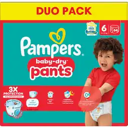 Jumbo Pampers Baby-Dry Pants Luierbroekjes Maat 6, 64 Luierbroekjes aanbieding
