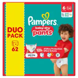 Jumbo Pampers Baby-Dry Pants Maat 6, 62 Luierbroekjes aanbieding