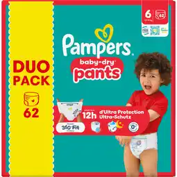Jumbo Pampers Baby-Dry Pants Maat 6, 62 Luierbroekjes aanbieding