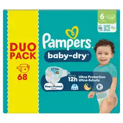 Jumbo Pampers Baby-Dry Maat 6, 68 Luiers aanbieding