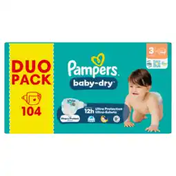 Jumbo Pampers Baby-Dry Maat 3, 104 Luiers aanbieding