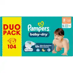Jumbo Pampers Baby-Dry Maat 3, 104 Luiers aanbieding