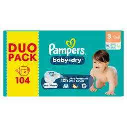 Jumbo Pampers Baby-Dry Maat 3, 104 Luiers aanbieding
