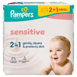 Jumbo Pampers Sensitive Babydoekjes, 240 Doekjes aanbieding