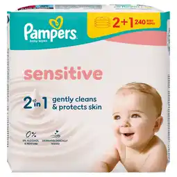 Jumbo Pampers Sensitive Babydoekjes, 240 Doekjes aanbieding