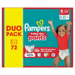 Jumbo Pampers Baby-Dry Pants Maat 5, 72 Luierbroekjes aanbieding