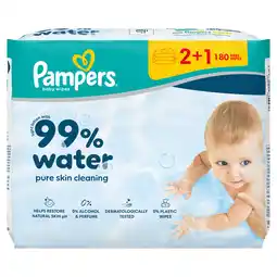 Jumbo Pampers 99% Water 180 Babydoekjes aanbieding