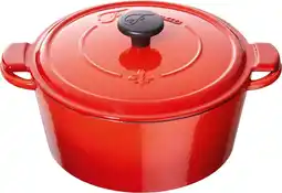 Bol.com Fontignac Main Libres braadpan - Gietijzer - Rond - 26 cm - Rood aanbieding