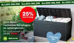 Welkoop Alle Keter containerbergingen en opbergboxen aanbieding