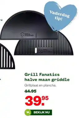 Welkoop Grill Fanatics halve maan griddle aanbieding