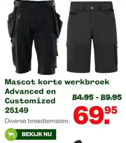 Welkoop Mascot korte werkbroek Advanced en Customized 25149 aanbieding