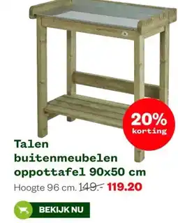 Welkoop Talen buitenmeubelen oppottafel 90x50 cm aanbieding