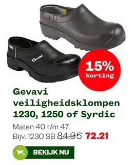 Welkoop Gevavi veiligheidsklompen 1230, 1250 of Syrdic aanbieding