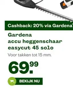 Welkoop Gardena accu heggenschaar easycut 45 solo aanbieding