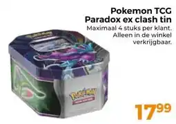 Trekpleister Pokemon TCG Paradox ex clash tin aanbieding
