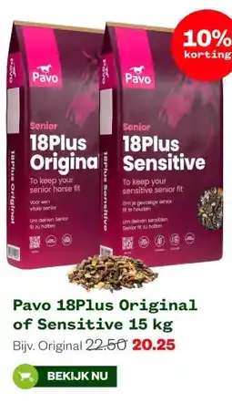 Welkoop Pavo 18Plus Original of Sensitive 15 kg aanbieding