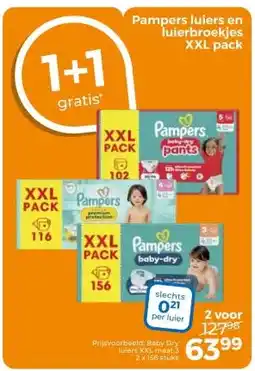 Trekpleister Pampers luiers en luierbroekjes XXL pack aanbieding