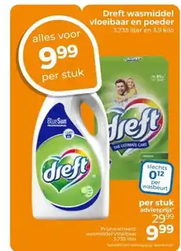 Trekpleister Dreft wasmiddel vloeibaar en poeder aanbieding